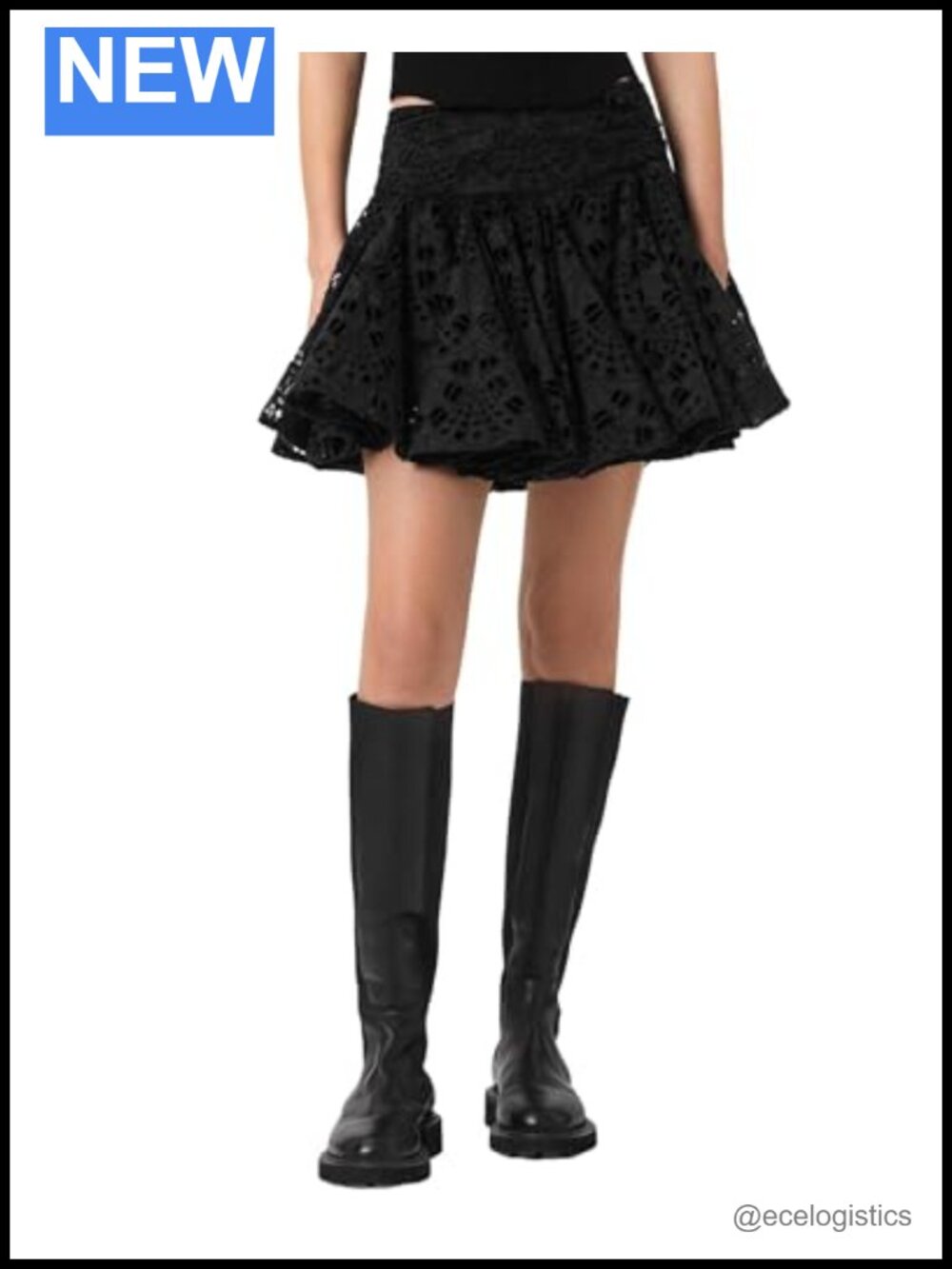 Allsaints Dotty Mini Skirt 100% Polyester Side Zip Workwear